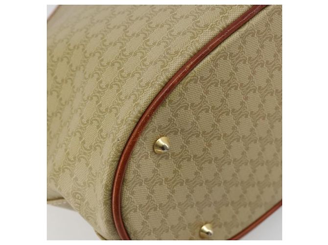 Céline Borsa Tote CELINE Macadam Canvas PVC Beige Oro Auth 183002 D'oro - vista 17