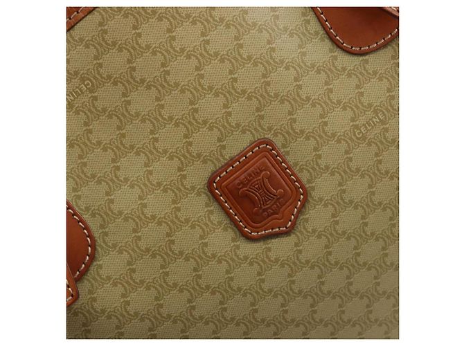 Céline Borsa Tote CELINE Macadam Canvas PVC Beige Oro Auth 183002 D'oro - vista 18
