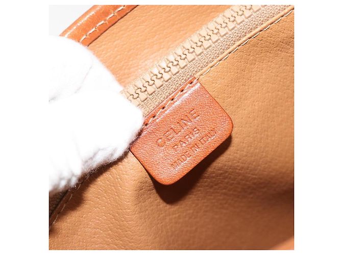 Céline Borsa Tote CELINE Macadam Canvas PVC Beige Oro Auth 183002 D'oro - vista 19