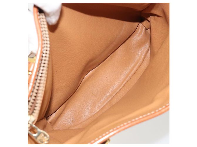 Céline Borsa Tote CELINE Macadam Canvas PVC Beige Oro Auth 183002 D'oro - vista 23