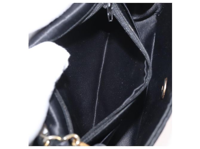 CHANEL Mini Matelasse 17 Chain Shoulder Bag Satin Black Gold CC Auth 182739SAV Nero D'oro - vista 11