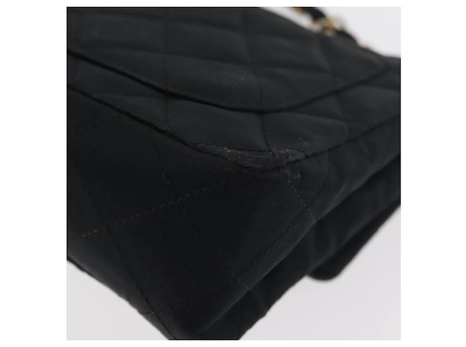 CHANEL Mini Matelasse 17 Chain Shoulder Bag Satin Black Gold CC Auth 182739SAV Nero D'oro - vista 16