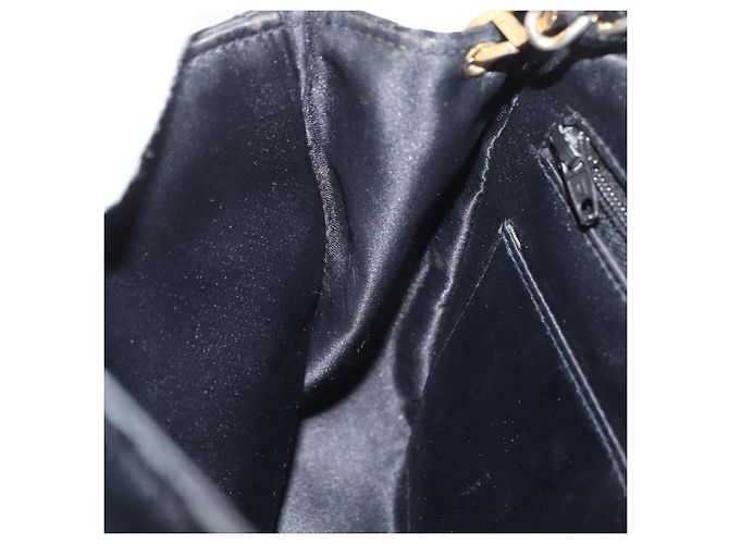 CHANEL Mini Matelasse 17 Chain Shoulder Bag Satin Black Gold CC Auth 182739SAV Nero D'oro - vista 22