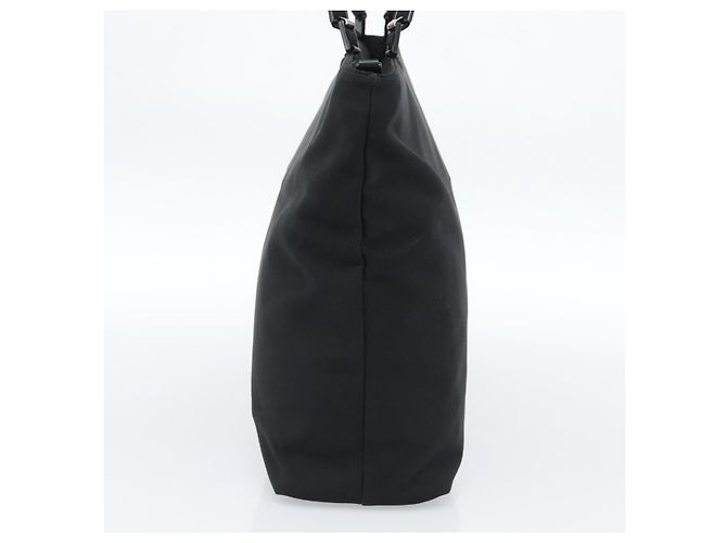 Borsa a tracolla Salvatore Ferragamo Vala Chain in tela nero argento Auth 183134 - vista 3