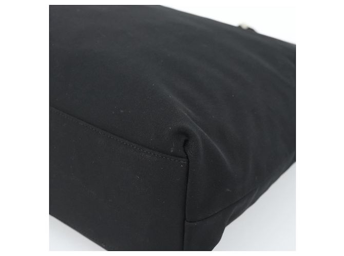 Borsa a tracolla Salvatore Ferragamo Vala Chain in tela nero argento Auth 183134 - vista 9