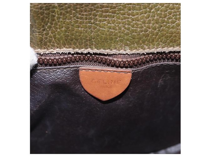 Céline Borsa a Spalla CELINE in Pelle Verde Oro Auth 183117 D'oro - vista 18