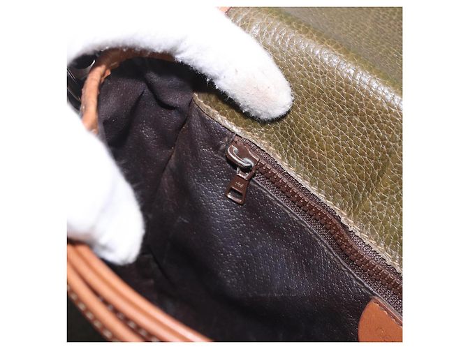 Céline Borsa a Spalla CELINE in Pelle Verde Oro Auth 183117 D'oro - vista 21