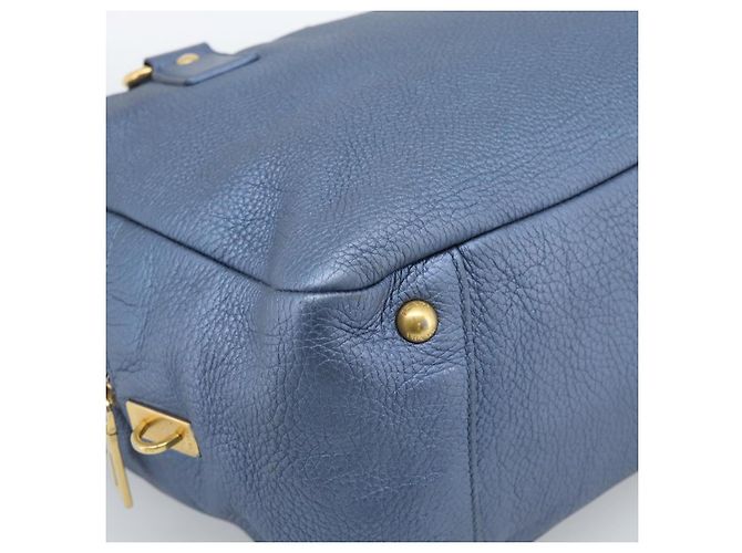 Borsa PRADA in pelle blu e oro Auth 183765V D'oro - vista 15