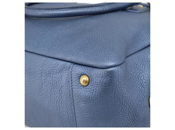 Borsa PRADA in pelle blu e oro Auth 183765V D'oro - vista 16