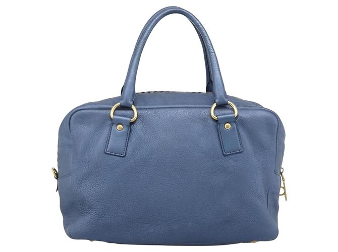 Borsa PRADA in pelle blu e oro Auth 183765V D'oro - vista 2