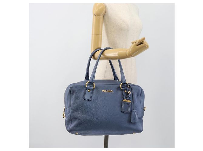 Borsa PRADA in pelle blu e oro Auth 183765V D'oro - vista 27