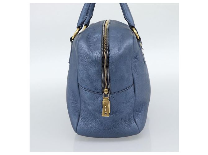 Borsa PRADA in pelle blu e oro Auth 183765V D'oro - vista 3
