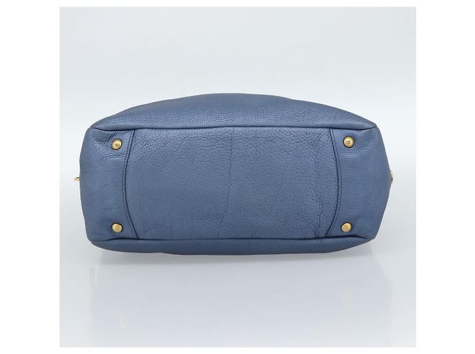 Borsa PRADA in pelle blu e oro Auth 183765V D'oro - vista 5