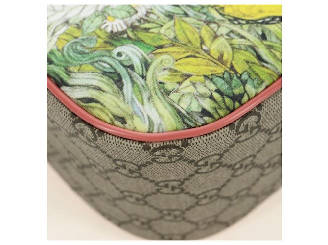 GUCCI GG Supreme Higuchi Yuko Sherry Line PVC Beige Silver 433578 Auth 182632SAV Silvery - view 16