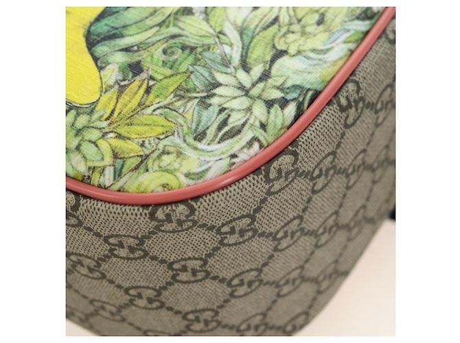 GUCCI GG Supreme Higuchi Yuko Sherry Line PVC Beige Silver 433578 Auth 182632SAV Silvery - view 17