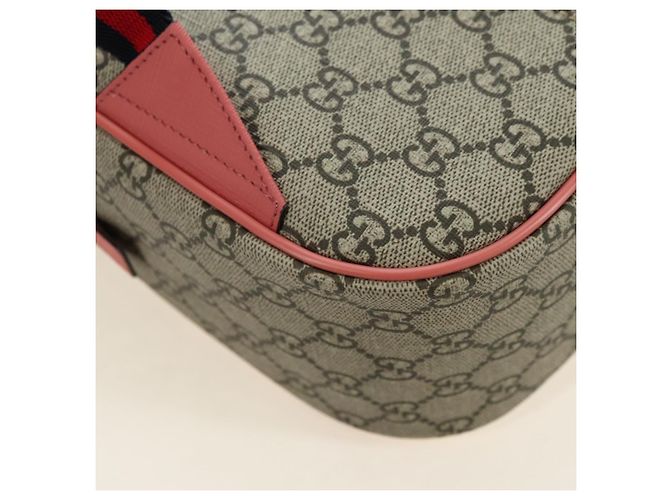 GUCCI GG Supreme Higuchi Yuko Sherry Line PVC Beige Silver 433578 Auth 182632SAV Silvery - view 18
