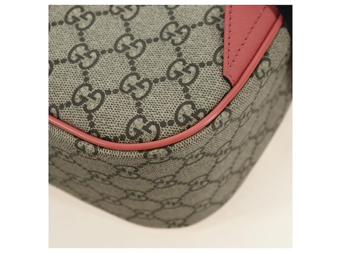 GUCCI GG Supreme Higuchi Yuko Sherry Line PVC Beige Silver 433578 Auth 182632SAV Silvery - view 19