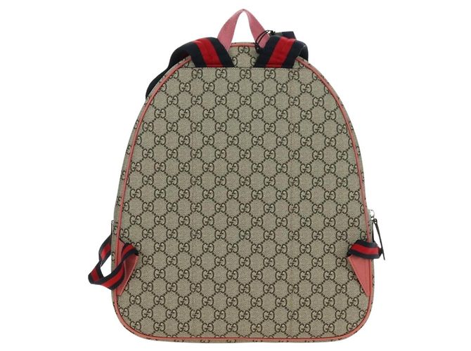 GUCCI GG Supreme Higuchi Yuko Sherry Line PVC Beige Silver 433578 Auth 182632SAV Silvery - view 2