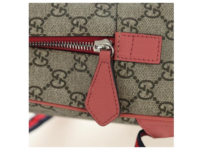 GUCCI GG Supreme Higuchi Yuko Sherry Line PVC Beige Silver 433578 Auth 182632SAV Silvery - view 24