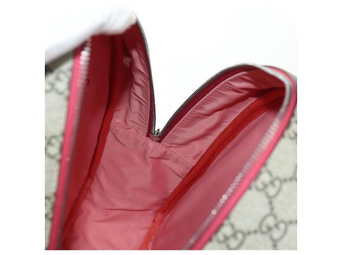 GUCCI GG Supreme Higuchi Yuko Sherry Line PVC Beige Silver 433578 Auth 182632SAV Silvery - view 26