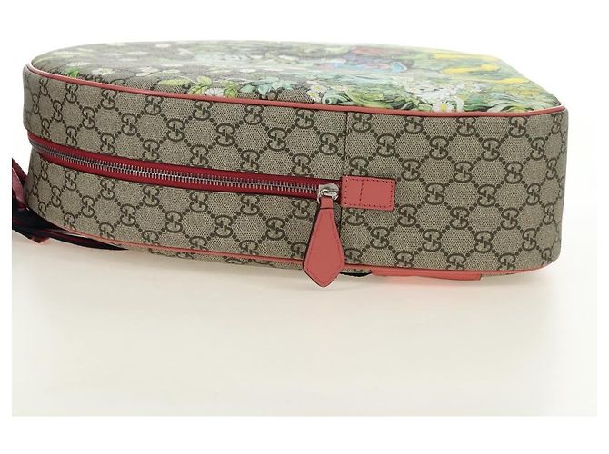 GUCCI GG Supreme Higuchi Yuko Sherry Line PVC Beige Silver 433578 Auth 182632SAV Silvery - view 3