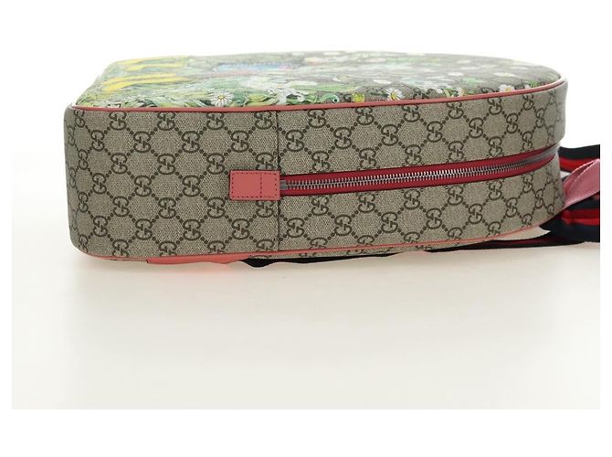 GUCCI GG Supreme Higuchi Yuko Sherry Line PVC Beige Silver 433578 Auth 182632SAV Silvery - view 4