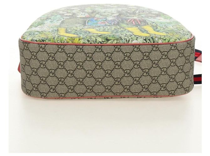 GUCCI GG Supreme Higuchi Yuko Sherry Line PVC Beige Silver 433578 Auth 182632SAV Silvery - view 5