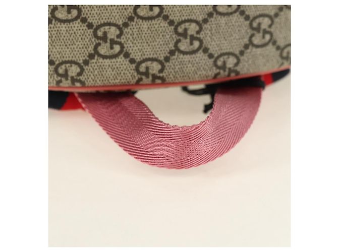 GUCCI GG Supreme Higuchi Yuko Sherry Line PVC Beige Silver 433578 Auth 182632SAV Silvery - view 7