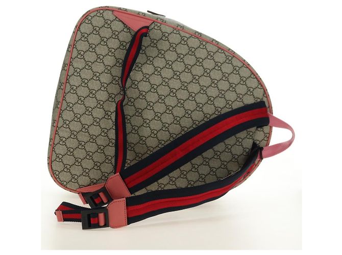 GUCCI GG Supreme Higuchi Yuko Sherry Line PVC Beige Silver 433578 Auth 182632SAV Silvery - view 8