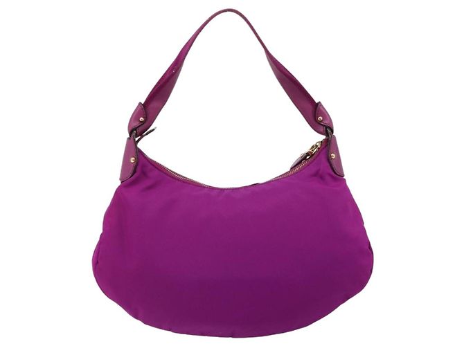 Borsa a tracolla Salvatore Ferragamo Vala in nylon viola e oro Autentica 182996A D'oro Porpora - vista 2