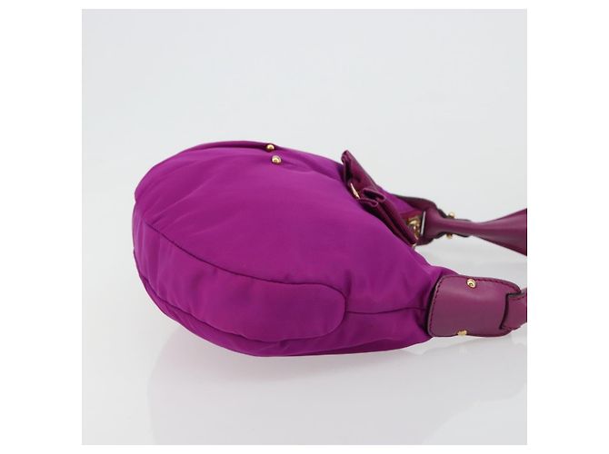 Borsa a tracolla Salvatore Ferragamo Vala in nylon viola e oro Autentica 182996A D'oro Porpora - vista 3