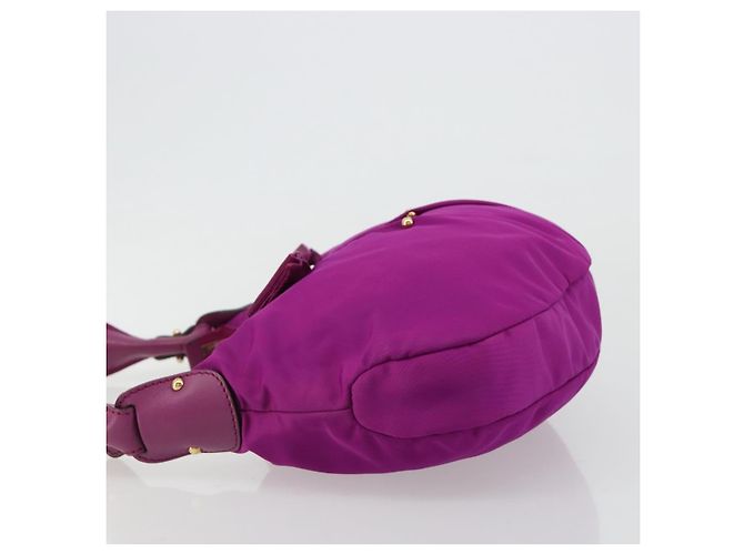 Borsa a tracolla Salvatore Ferragamo Vala in nylon viola e oro Autentica 182996A D'oro Porpora - vista 4