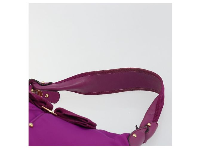Borsa a tracolla Salvatore Ferragamo Vala in nylon viola e oro Autentica 182996A D'oro Porpora - vista 8