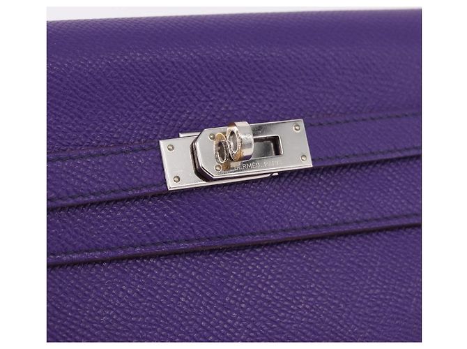 Hermès HERMES Kelly Long Wallet Epsom Violet Silber Authentisch 184179SM Lila - Ansicht 17
