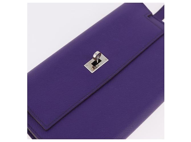Hermès HERMES Kelly Long Wallet Epsom Violet Silber Authentisch 184179SM Lila - Ansicht 18