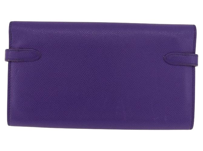 Hermès HERMES Kelly Long Wallet Epsom Violet Silber Authentisch 184179SM Lila - Ansicht 2