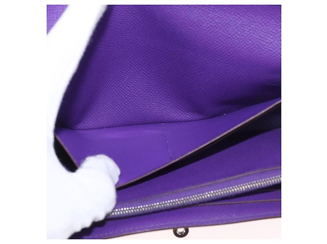 Hermès HERMES Kelly Long Wallet Epsom Violet Silber Authentisch 184179SM Lila - Ansicht 21