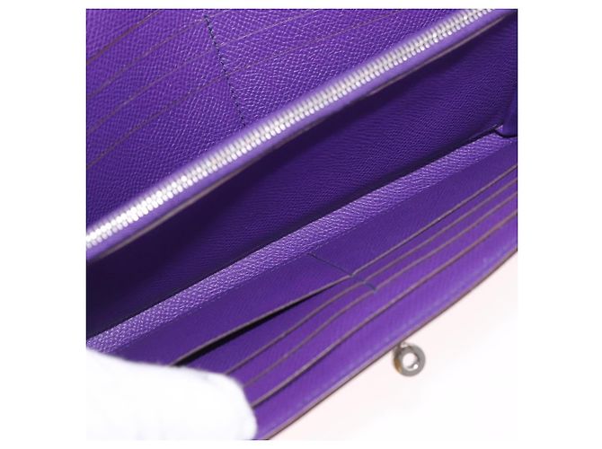 Hermès HERMES Kelly Long Wallet Epsom Violet Silber Authentisch 184179SM Lila - Ansicht 23