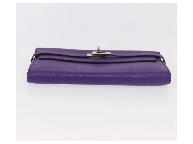 Hermès HERMES Kelly Long Wallet Epsom Violet Silber Authentisch 184179SM Lila - Ansicht 6