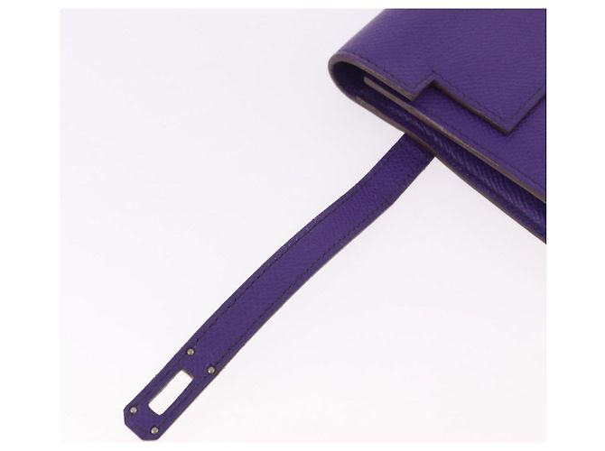 Hermès HERMES Kelly Long Wallet Epsom Violet Silber Authentisch 184179SM Lila - Ansicht 8