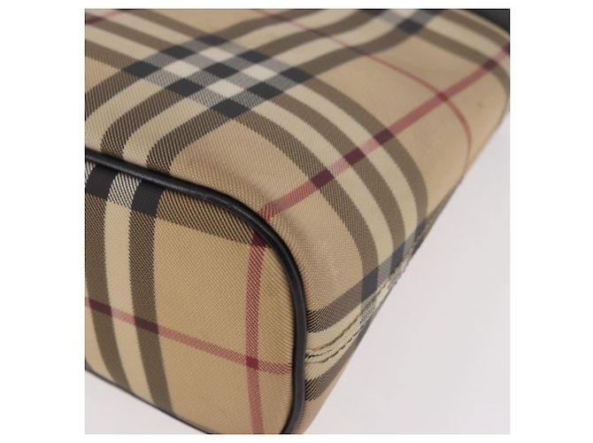 Borsa a tracolla BURBERRY Nova Check PVC Beige Argento Auth 184442 - vista 14