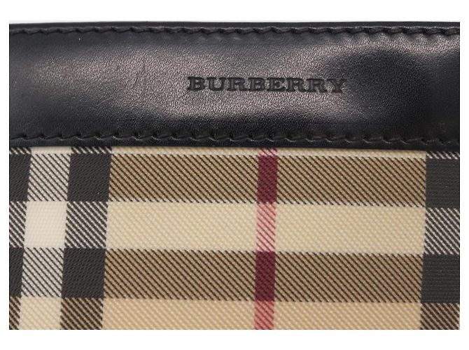 Borsa a tracolla BURBERRY Nova Check PVC Beige Argento Auth 184442 - vista 17