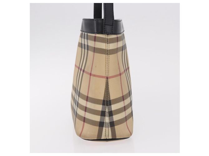 Borsa a tracolla BURBERRY Nova Check PVC Beige Argento Auth 184442 - vista 3