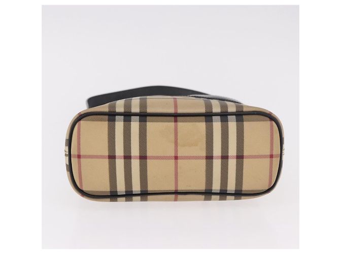 Borsa a tracolla BURBERRY Nova Check PVC Beige Argento Auth 184442 - vista 5