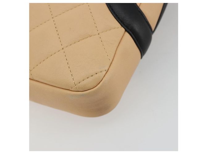 CHANEL Matelasse Cambon Line Shoulder Bag Pelle Beige Argento CC Auth 183625M - vista 17