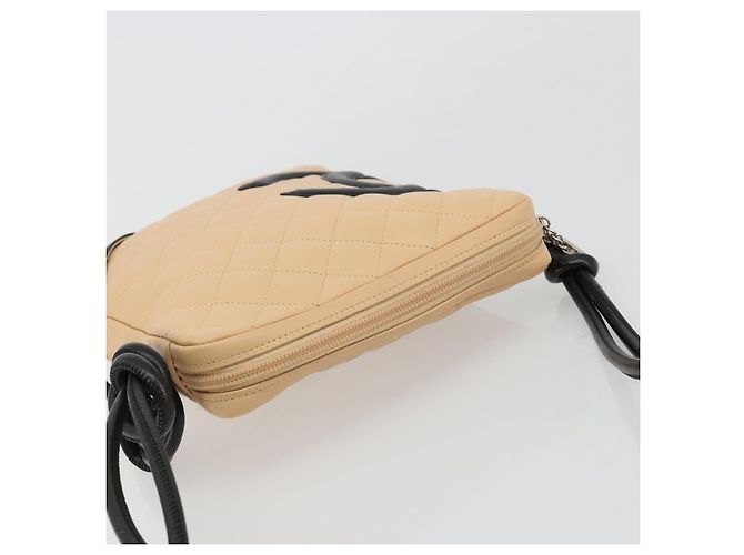 CHANEL Matelasse Cambon Line Shoulder Bag Pelle Beige Argento CC Auth 183625M - vista 6