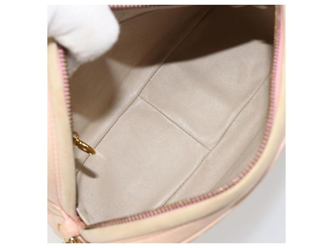 Borsa a tracolla CHANEL con catena in pelle di agnello beige Oro CC Auth 184126 D'oro - vista 11