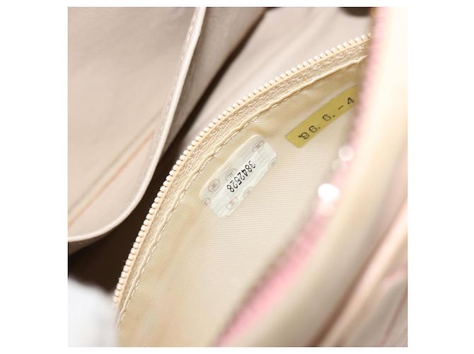 Borsa a tracolla CHANEL con catena in pelle di agnello beige Oro CC Auth 184126 D'oro - vista 12