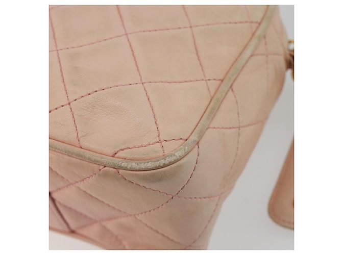 Borsa a tracolla CHANEL con catena in pelle di agnello beige Oro CC Auth 184126 D'oro - vista 15