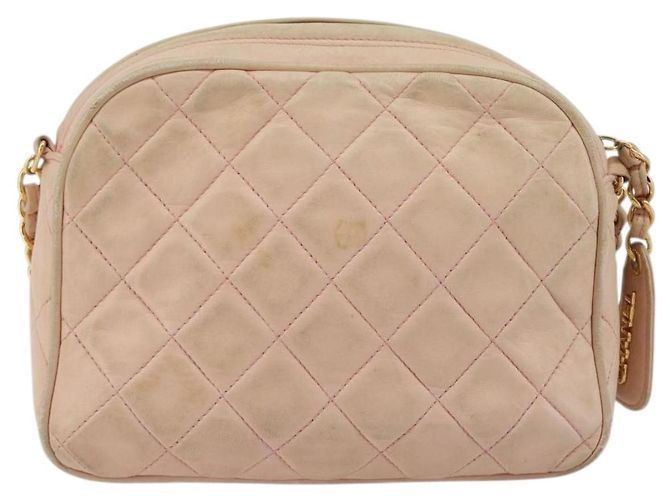 Borsa a tracolla CHANEL con catena in pelle di agnello beige Oro CC Auth 184126 D'oro - vista 2